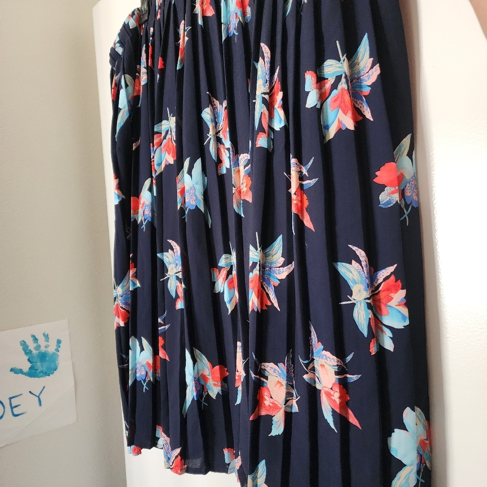 Navy blue flower skirt